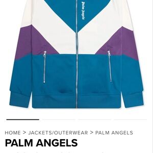 PALM ANGELS
V COLORBLOCK TRACK JACKET - COBALT BLUE
